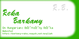 reka barkany business card